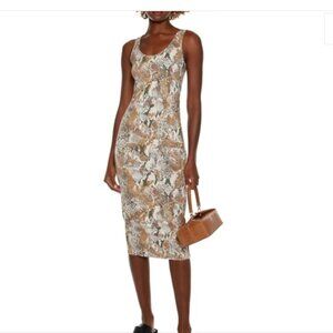 Enza Costa Womens Snake Print  Stretch jersey Sleeveless Midi Dress  Sz large